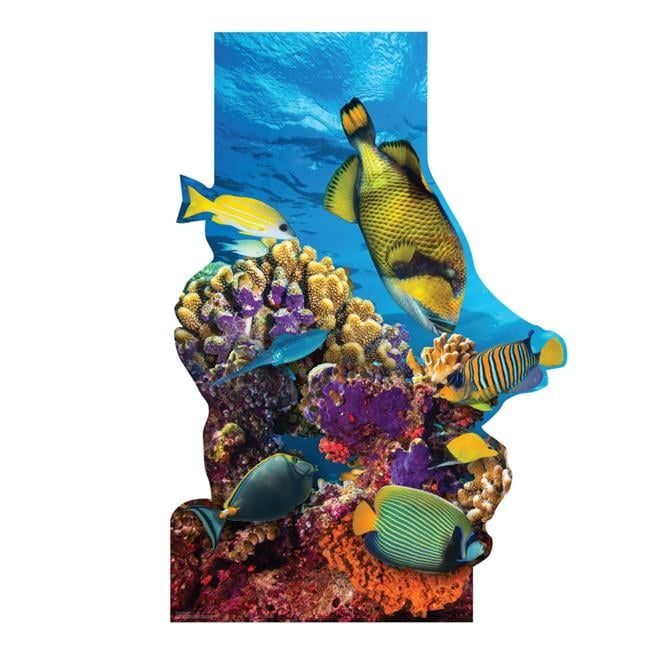 67'' Multicolor Cardboard Coral Reef Standup Decor