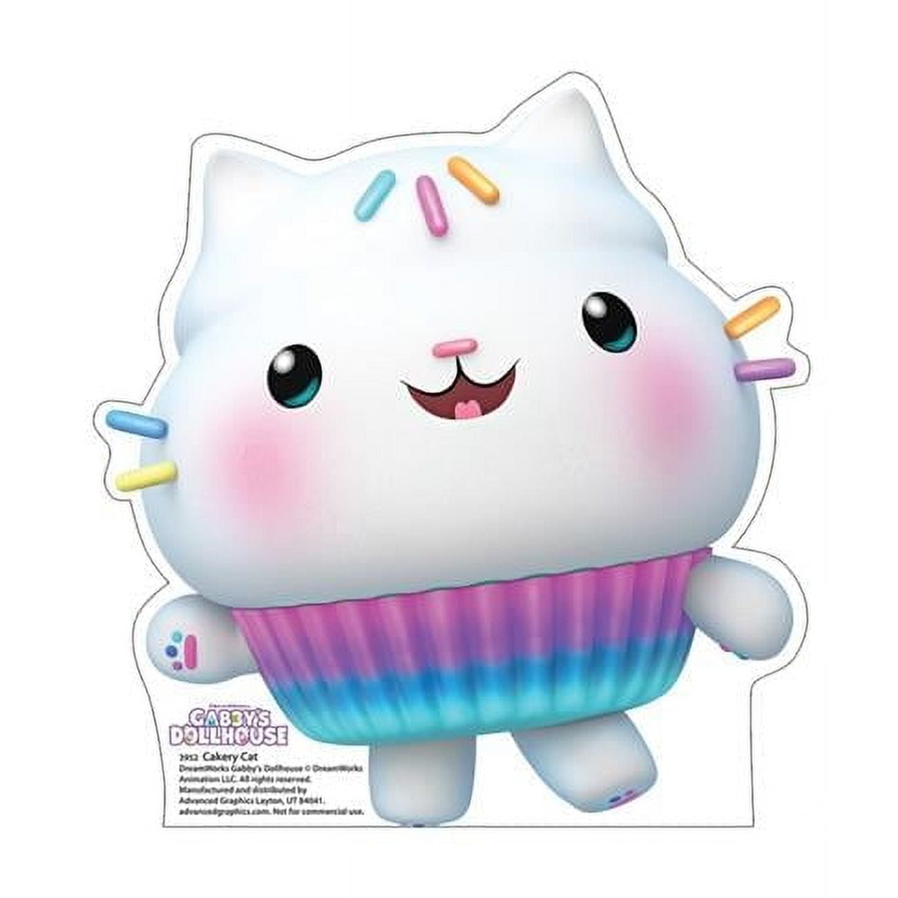 14'' Multicolor Cardboard Cakey Cat Standup