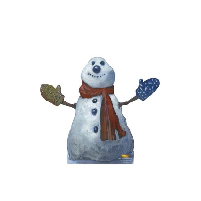 50'' White and Blue Cardboard Snowman Standee