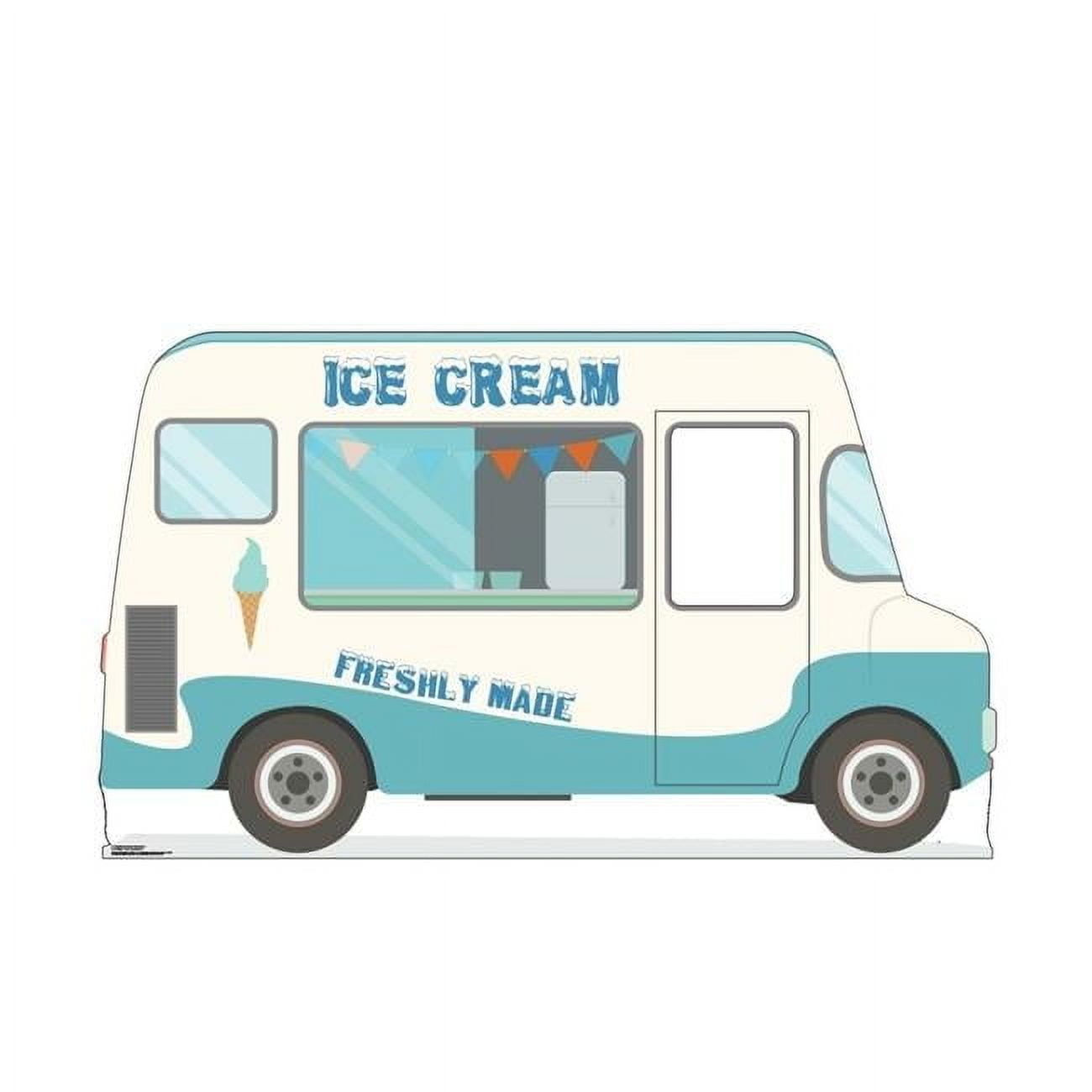 76'' Blue and White Ice Cream Truck Cardboard Standup