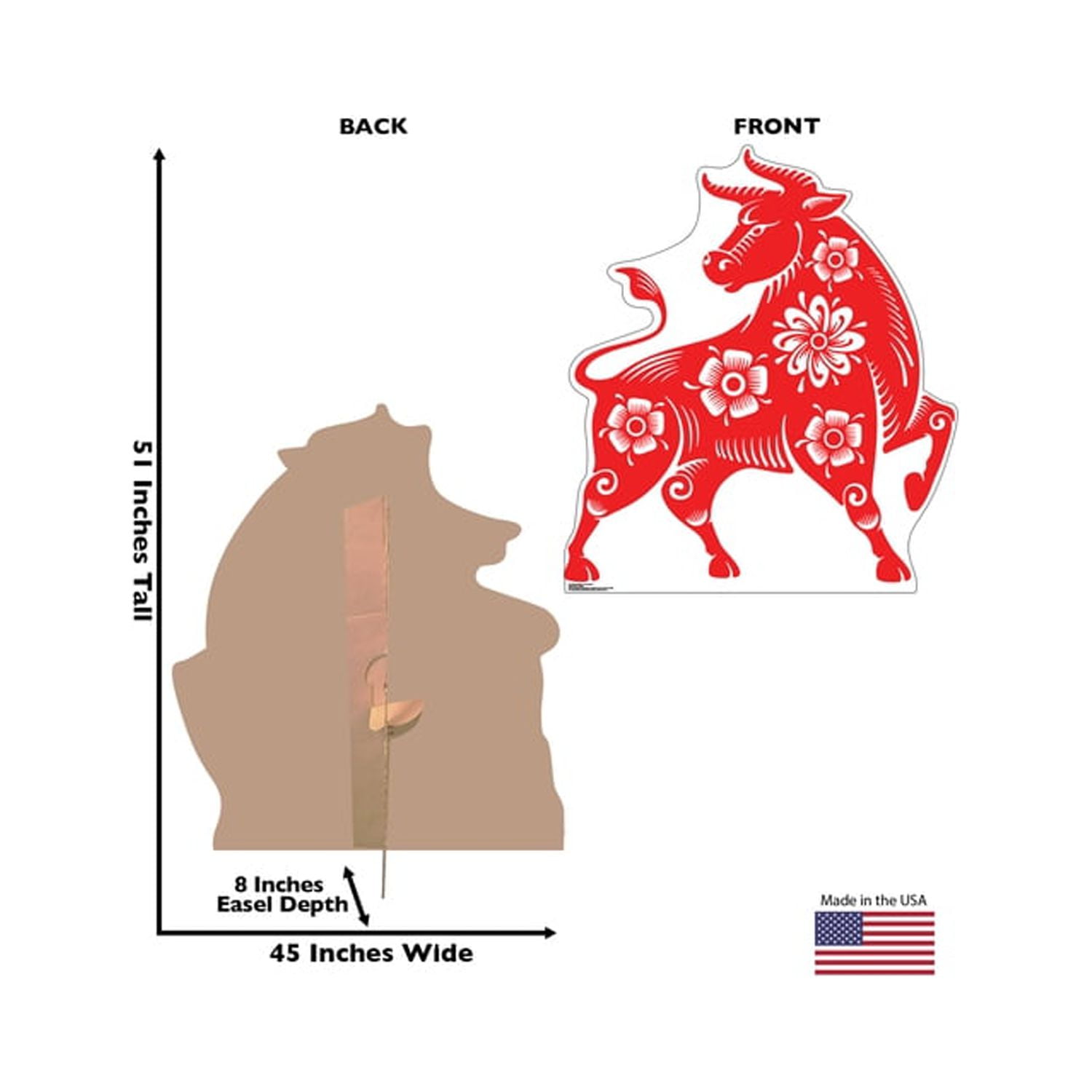 Red Chinese New Year Pig Cardboard Standee 48 x 42 Inches
