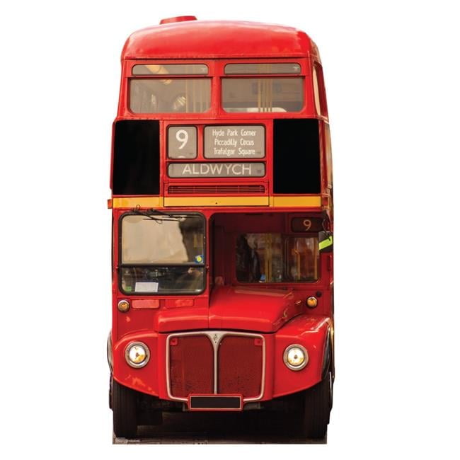 70 x 37 Inch Red London Bus Cardboard Cutout