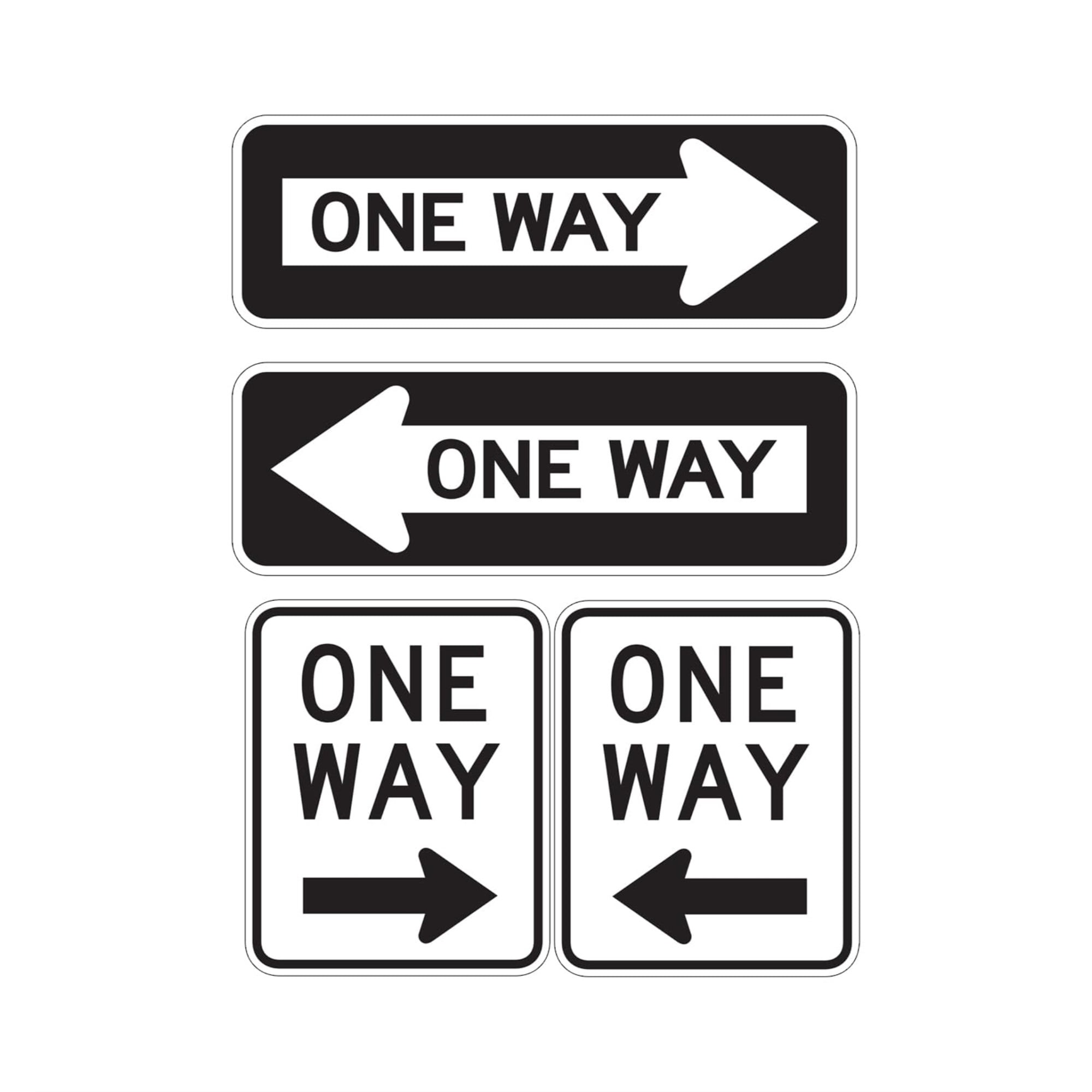 Life-Size Black and White Road Signs Cardboard Cutout