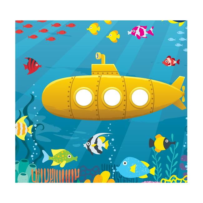 84 x 88 Inch Yellow Submarine Cardboard Standin Backdrop
