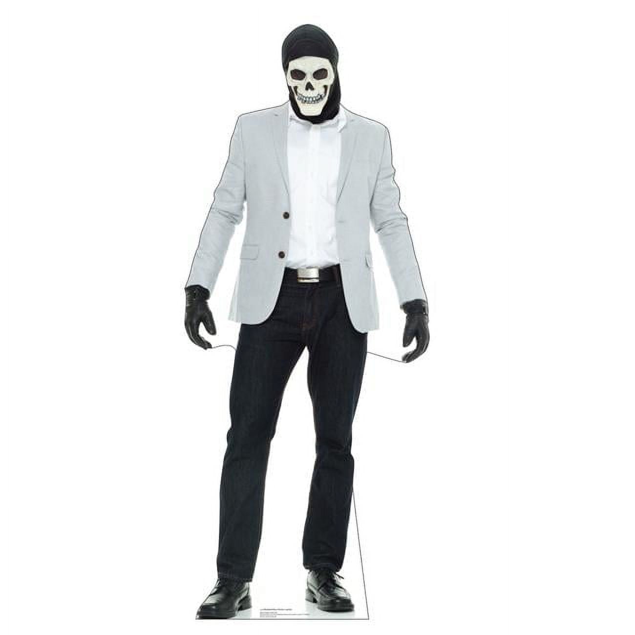 Life-Size Masked Man in Gray Dinner Jacket Cardboard Cutout
