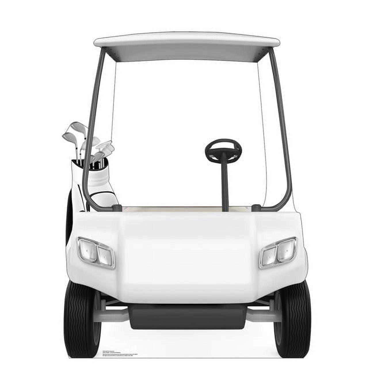 Life-Size White Cardboard Golf Cart Stand-in