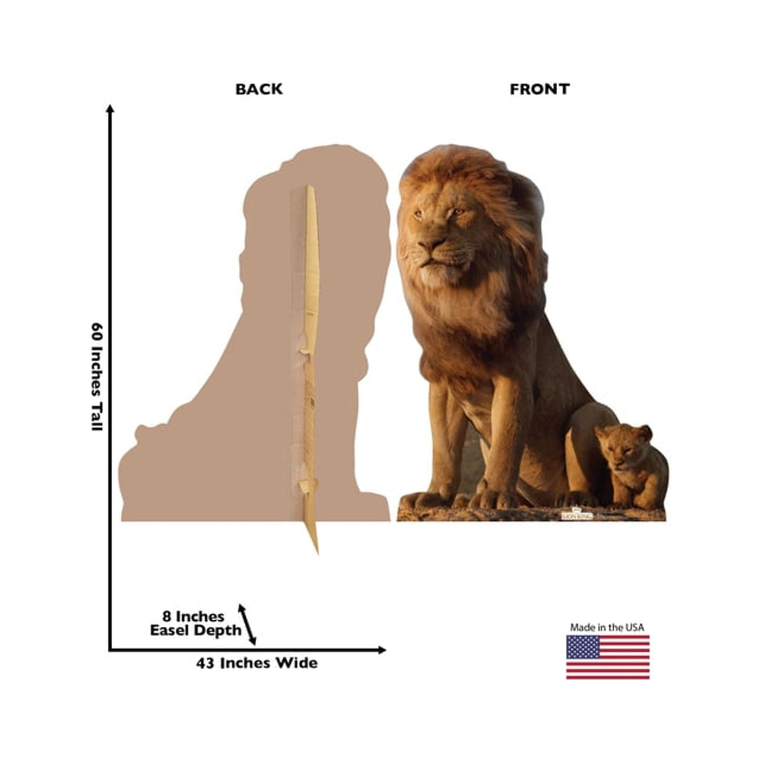 60'' Disney Lion King Mufasa & Simba Cardboard Standup