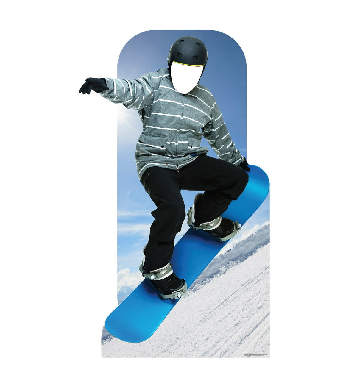 66'' Blue and Gray Action Snowboarder Cardboard Standup