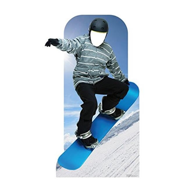 66'' Blue and Gray Action Snowboarder Cardboard Standup
