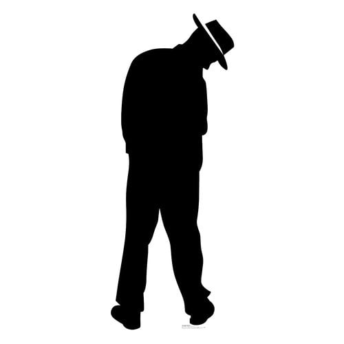 69'' Black and White Gangster Silhouette Cardboard Standup