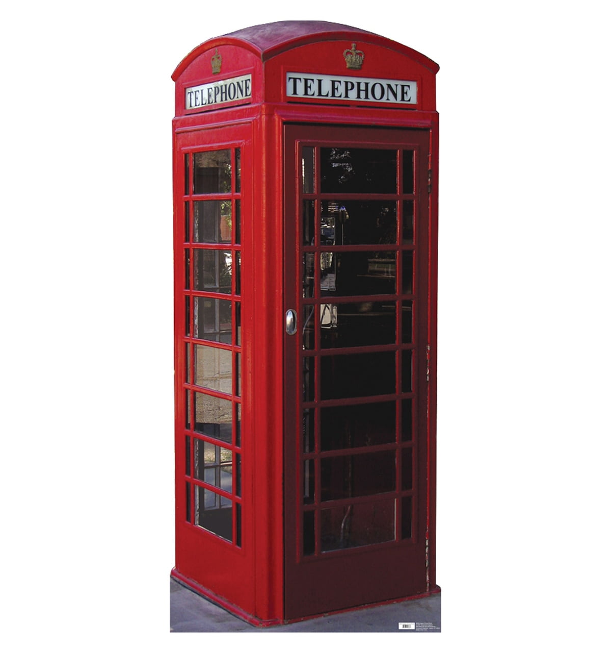 Life-Size Red English Phone Booth Cardboard Stand-Up