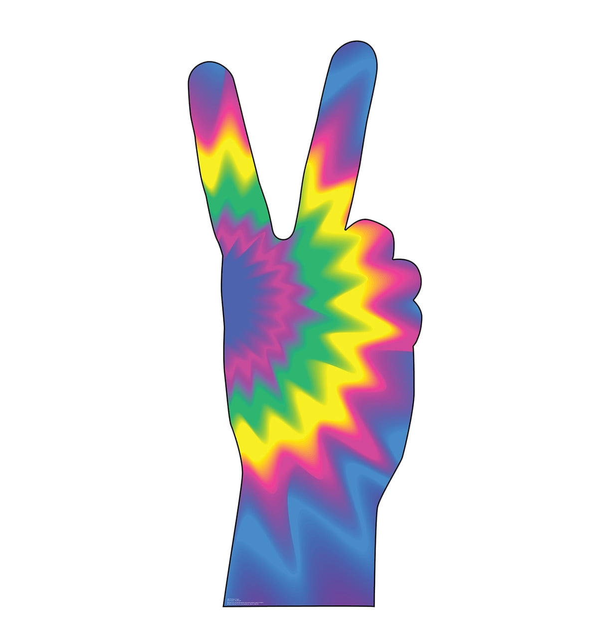 75'' Multicolor Cardboard Peace Fingers Standup Decor