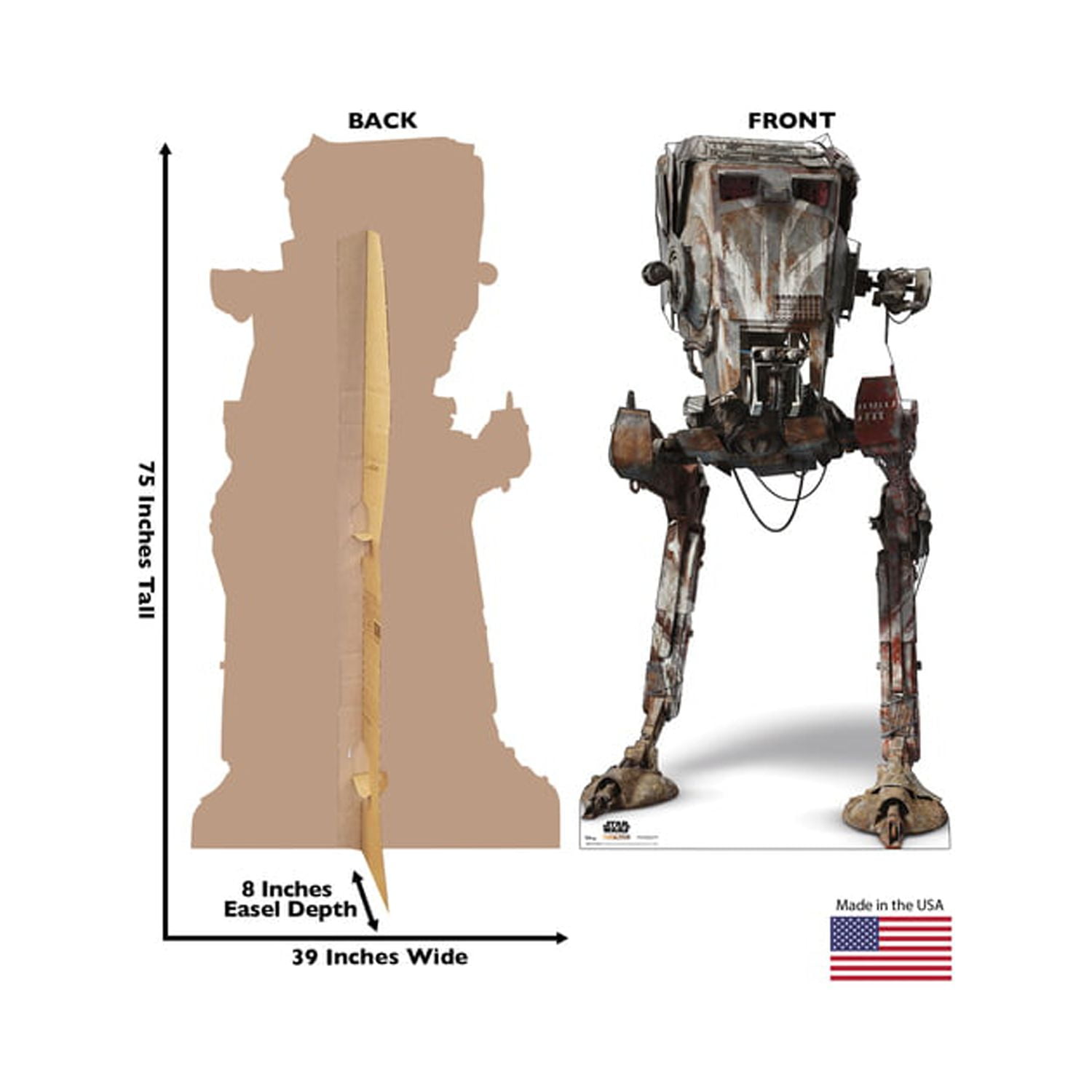 Advanced Graphics 3083 75 x 39 in. AT-ST Raider Cardboard Cutout, The Mandalorian - Disney - Lucas Films
