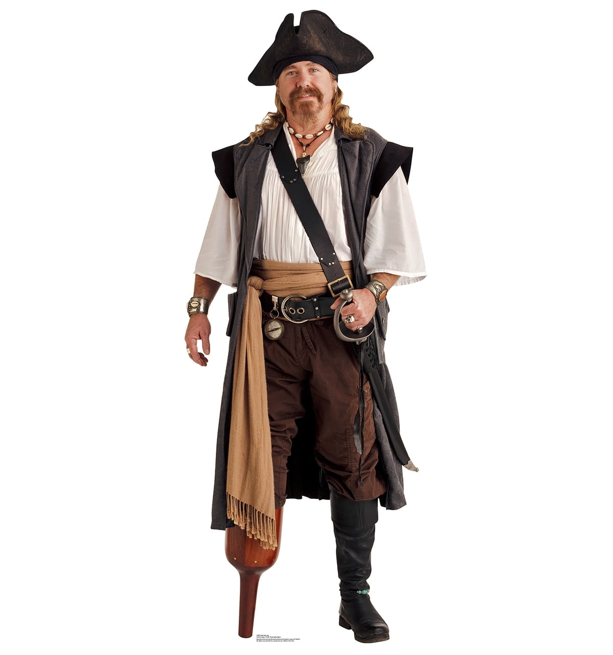 Life-Size Pirate Peg Leg Cardboard Stand-In 76"