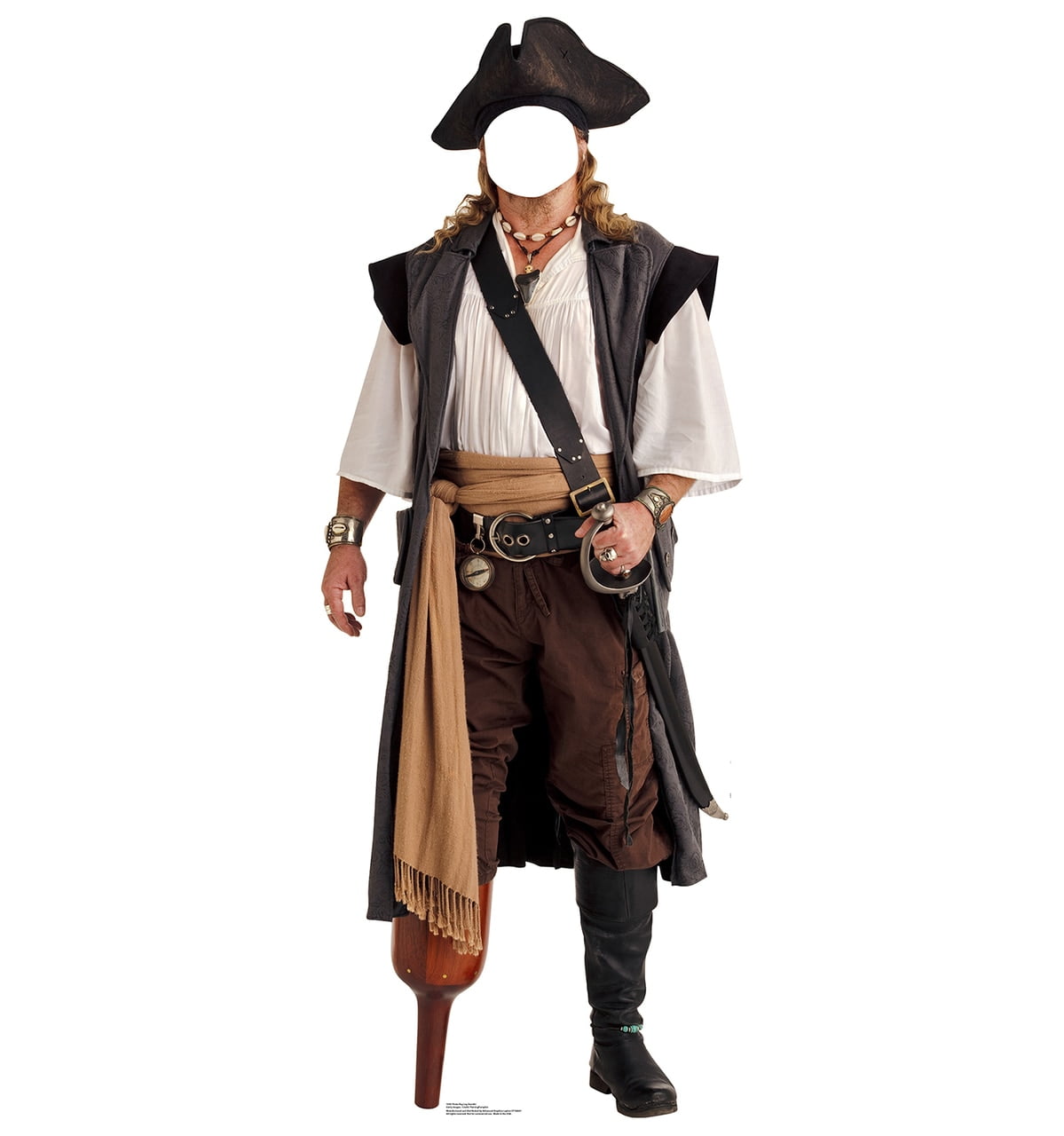 Life-Size Pirate Peg Leg Cardboard Stand-In 76"