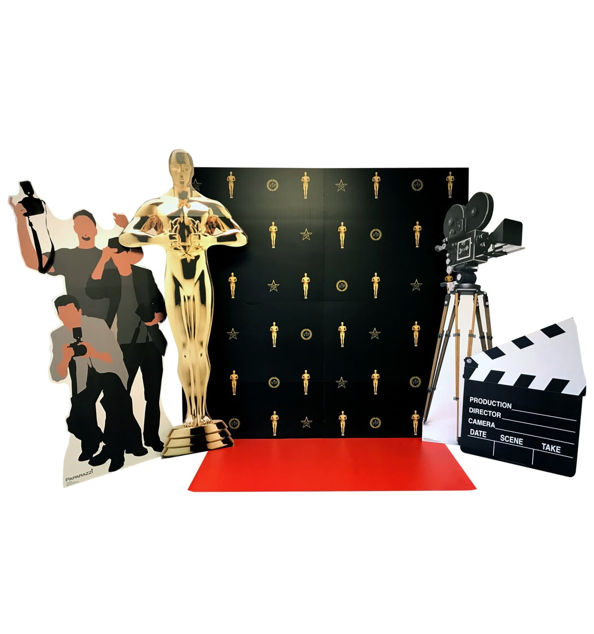 Hollywood Red Carpet Scene with Life-Size Cardboard Cutouts