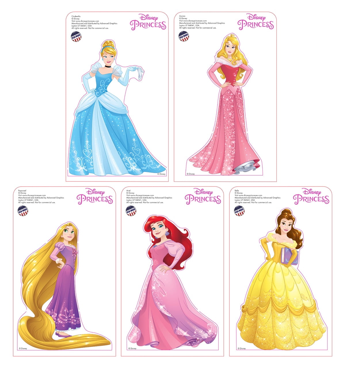 ベラのブラベルト&アーム等　ノーマルスカート&飾り　Disneyプリンセス Mini Disney Princesses Standees 2016 (5 pack: Belle, Rapunzel