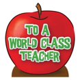 thumbnail image 1 of To a World Class Teacher Apple - Red, 1 of 2