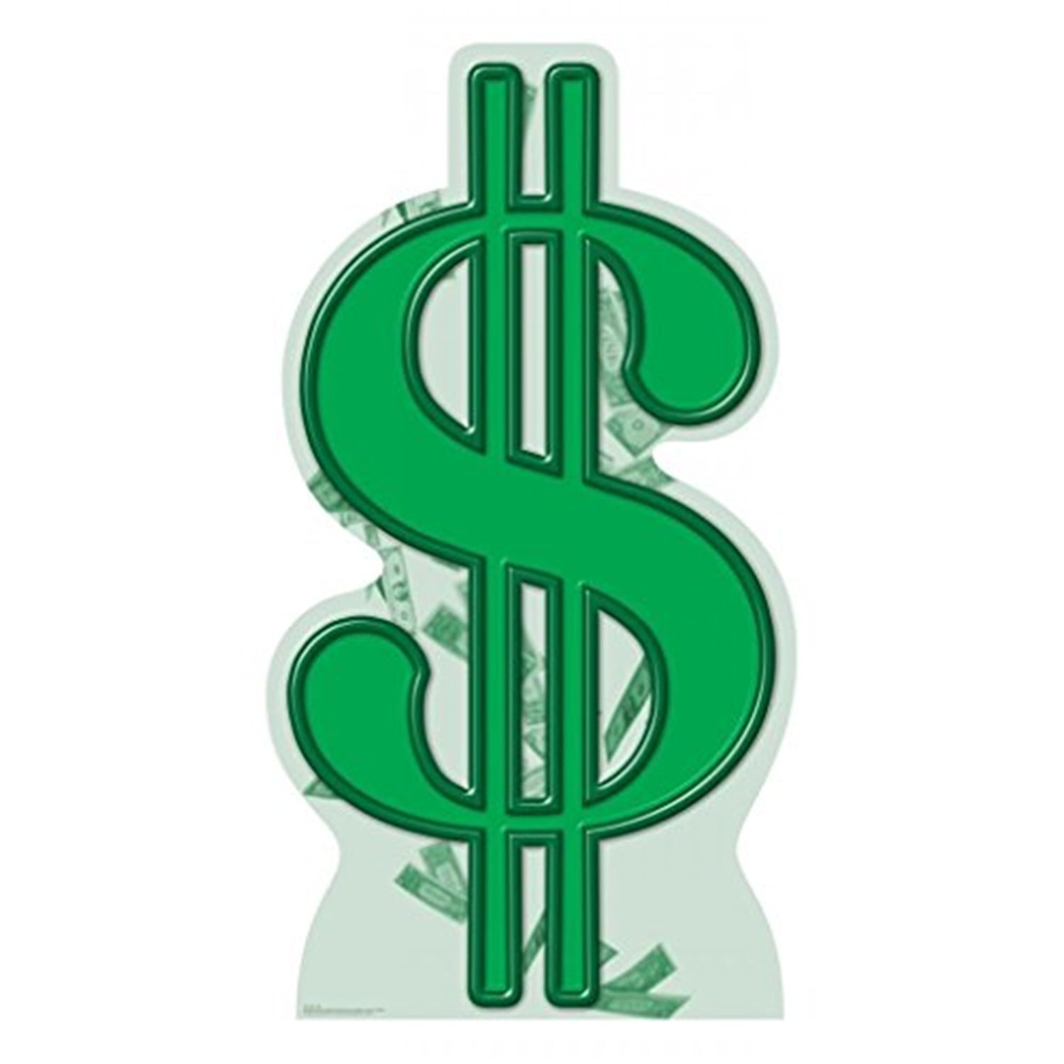 Green Dollar Sign Life-Size Cardboard Standup