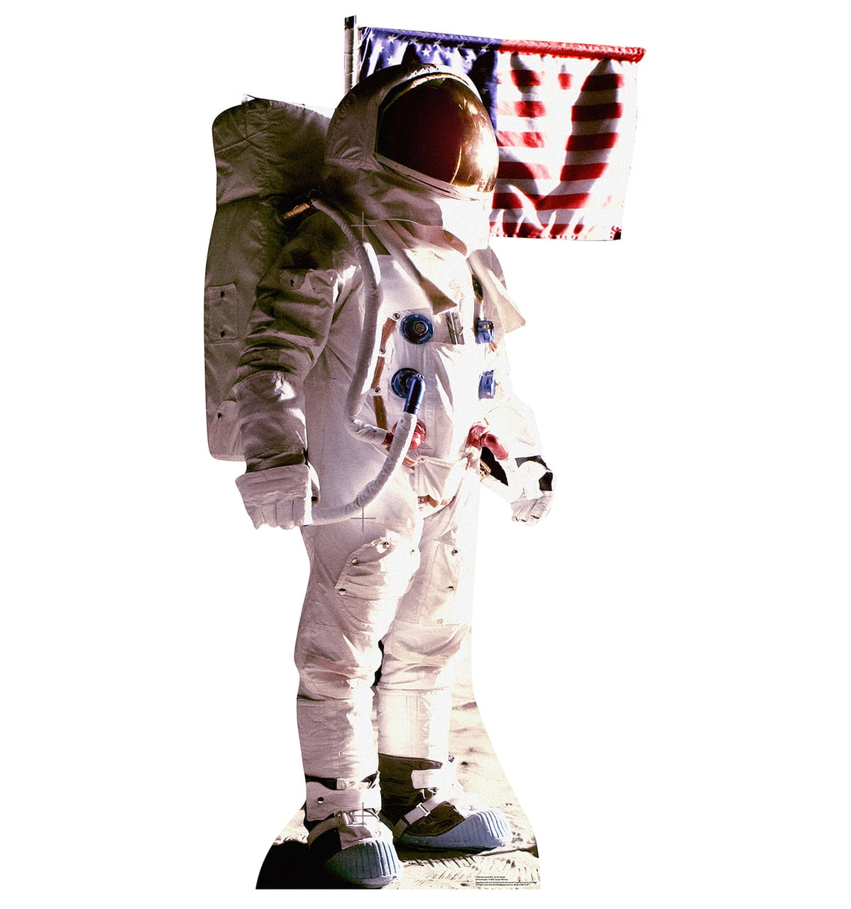 74'' White Cardboard Astronaut Standup with American Flag