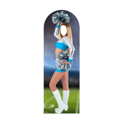 Life-Size Blue Cheerleader Cardboard Stand-In