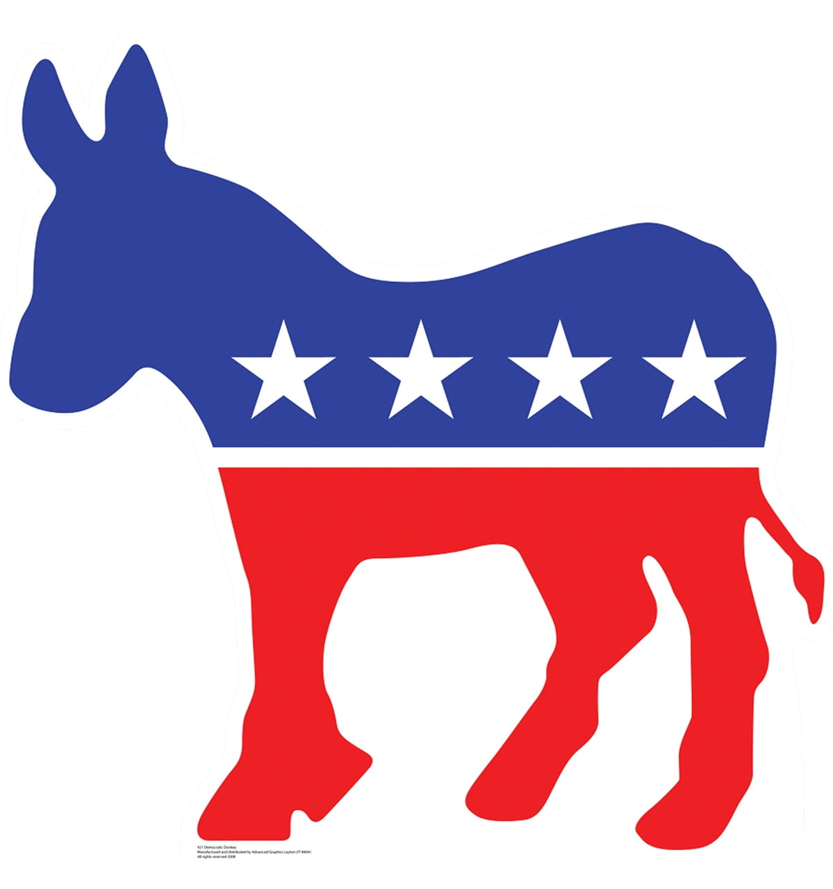 Patriotic Red, White, and Blue Democratic Donkey Cardboard Standee