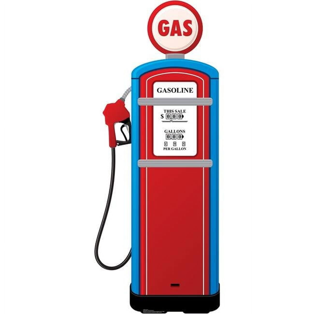 76'' Red and Blue Cardboard Gas Pump Standup