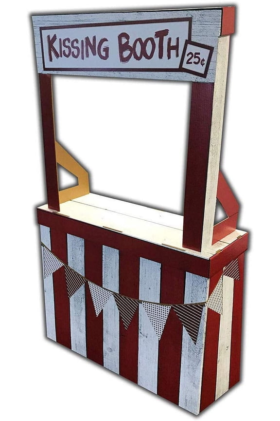 Kissing Booth Valentine's Day Cardboard Stand-Up, 13" x 35"