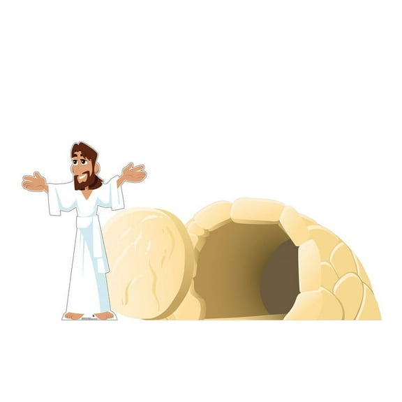 Advanced Graphics Lifesize Easter-Jesus Cardboard Stand-Up, 65" x 45", 40" x 37", 44" x 85"