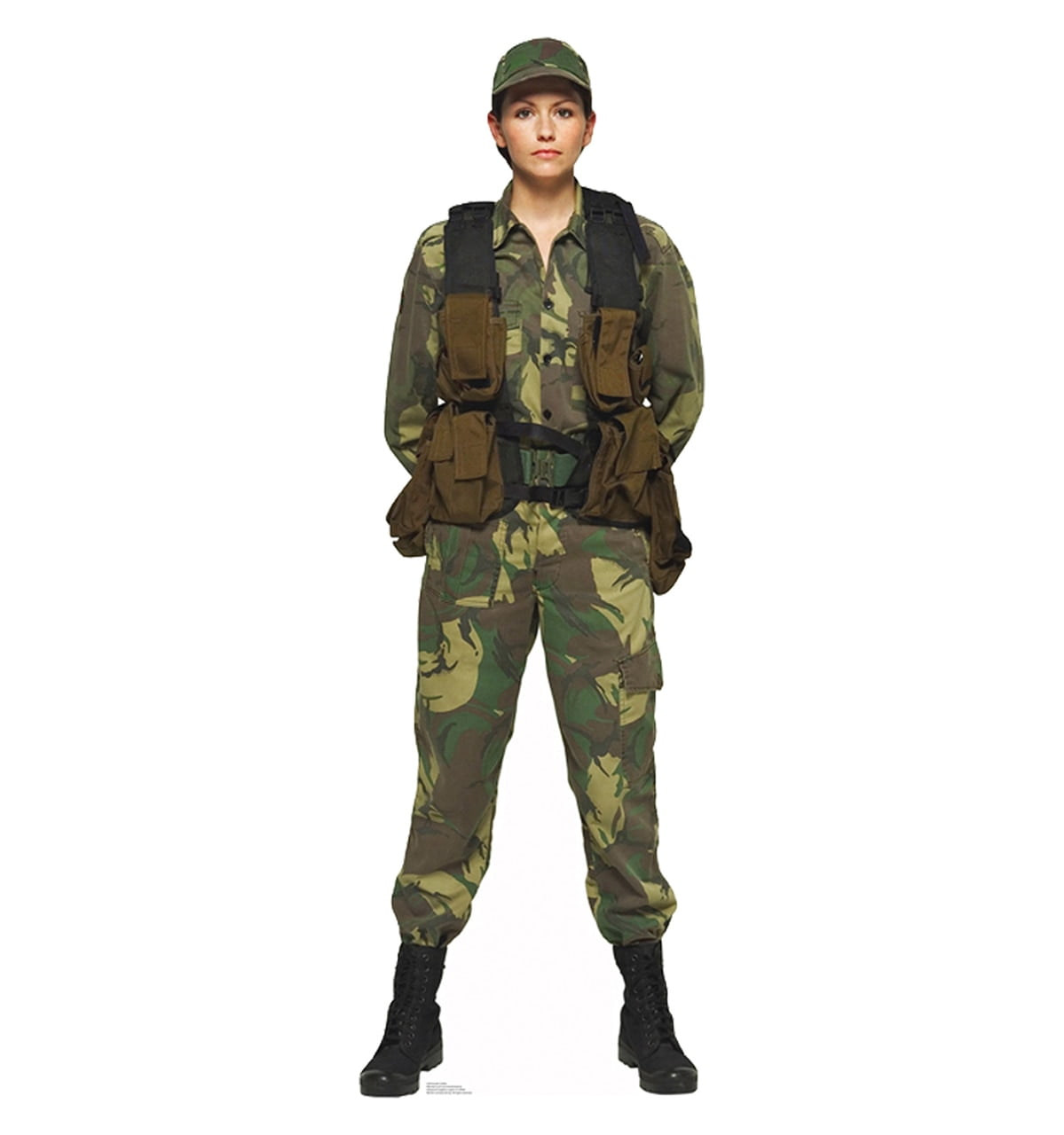 Life-Size Female Soldier Cardboard Standup Decor