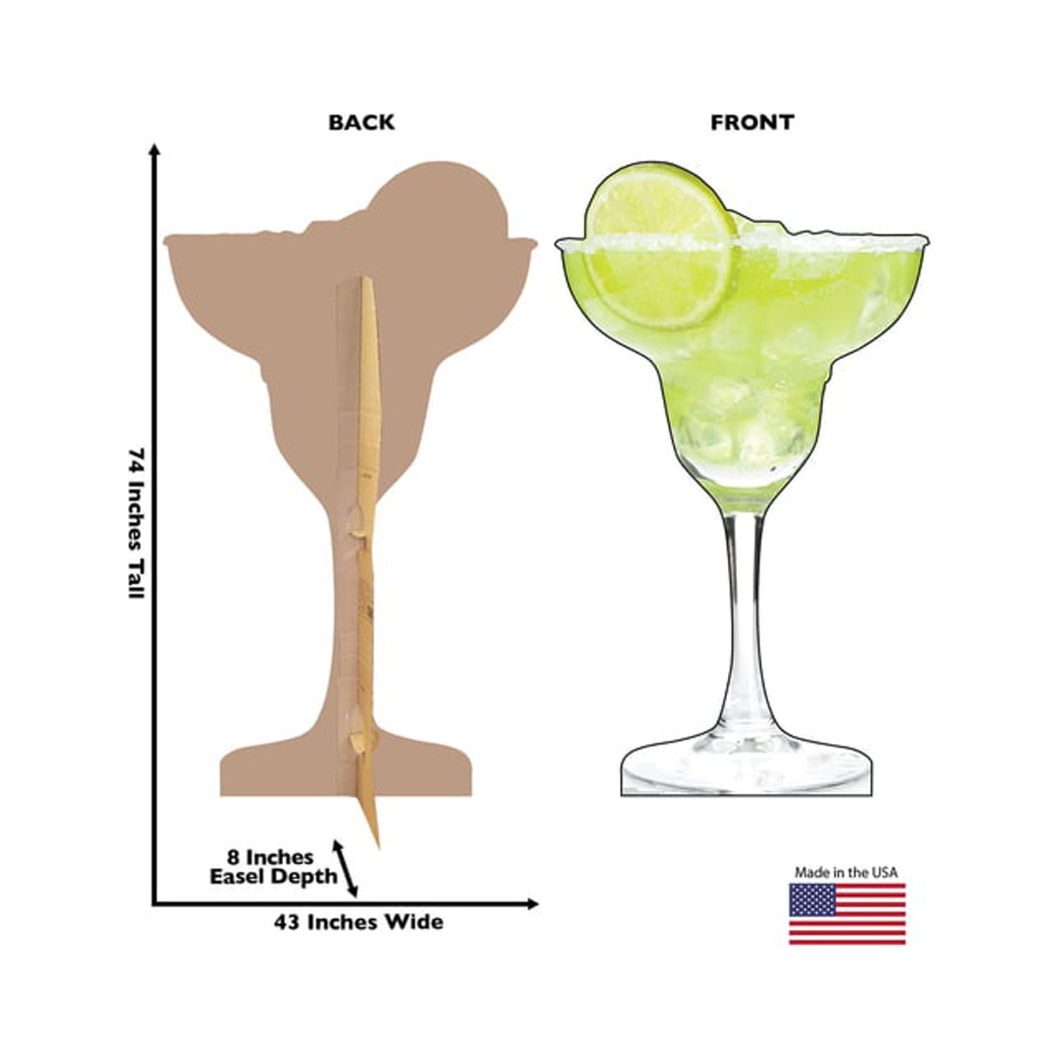 74'' Life-Size Margarita Glass Cardboard Standup Decor