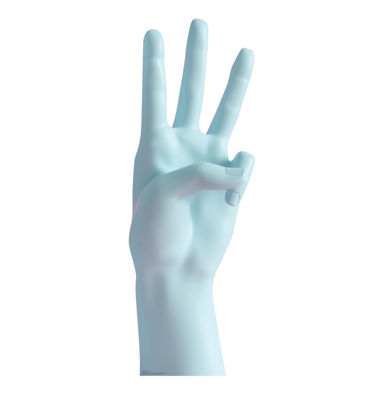 74 x 26 Inch Light Blue Cardboard Hand Cutout