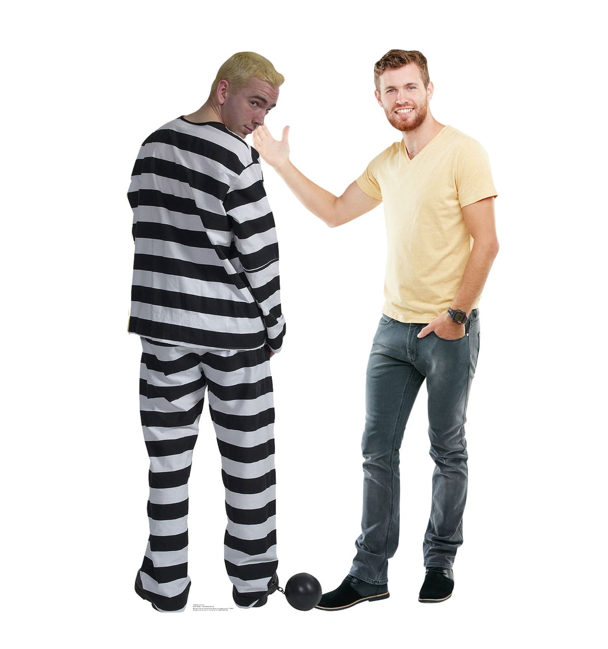 Life-Size Prisoner in Striped Suit Cardboard Cutout