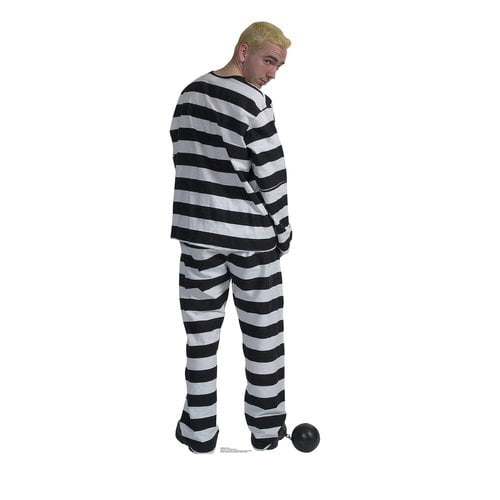 Life-Size Prisoner in Striped Suit Cardboard Cutout