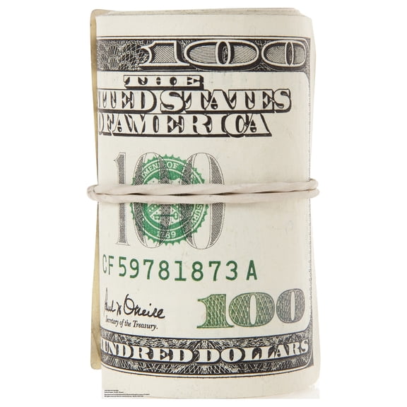 Advanced Graphics Roll of $100 Bills - 45" x 27" Cardboard Standup