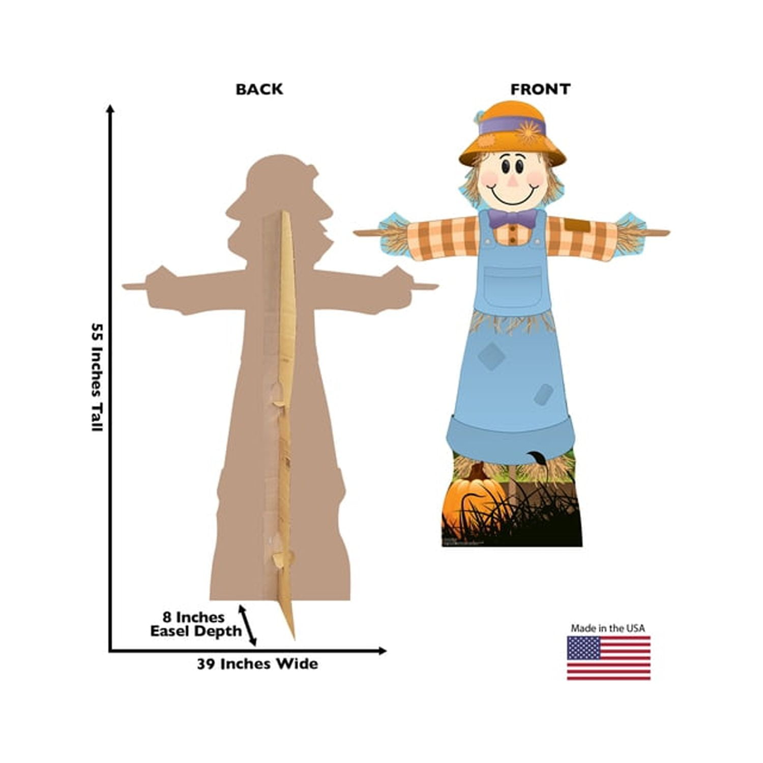 Life-Size Female Scarecrow Cardboard Standup for Halloween