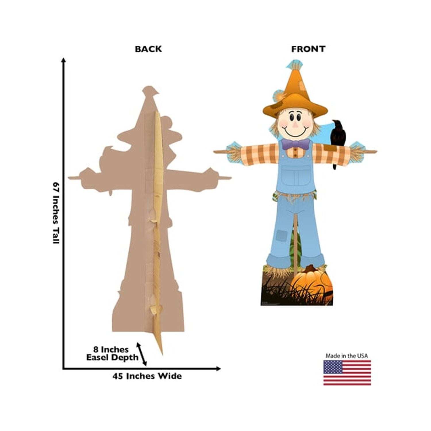 67 x 45 Inch Scarecrow Cardboard Halloween Decoration