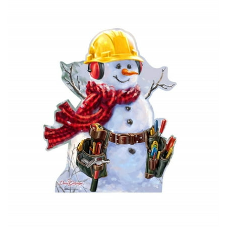 Advanced Graphics Snowman Construction Worker - Dona Gelsinger Art Cardboard Standup