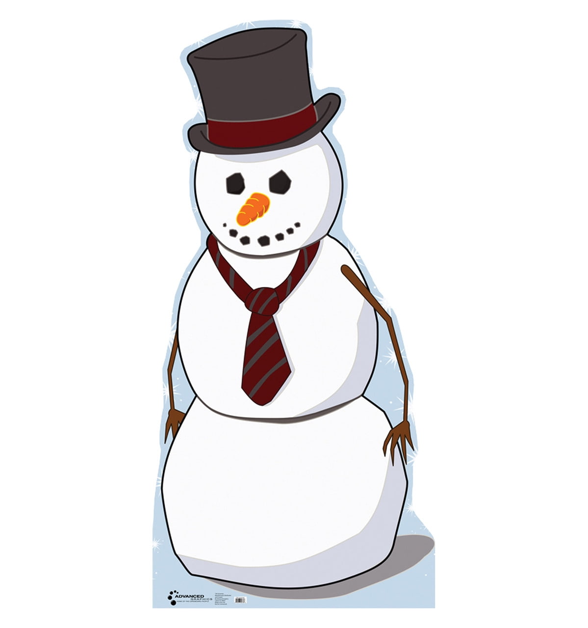 Lifesize Snowman Cardboard Standup with Top Hat and Tie