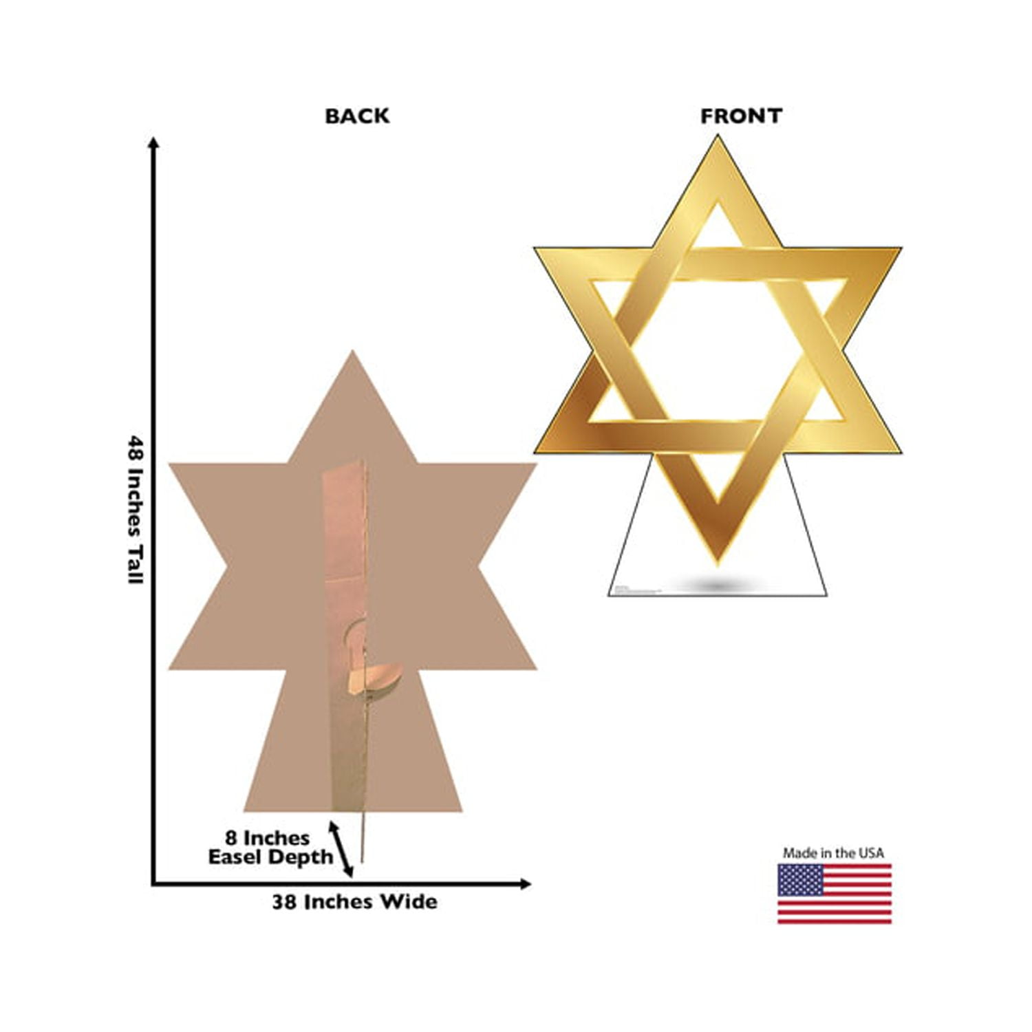 Large Blue Star of David Cardboard Cutout