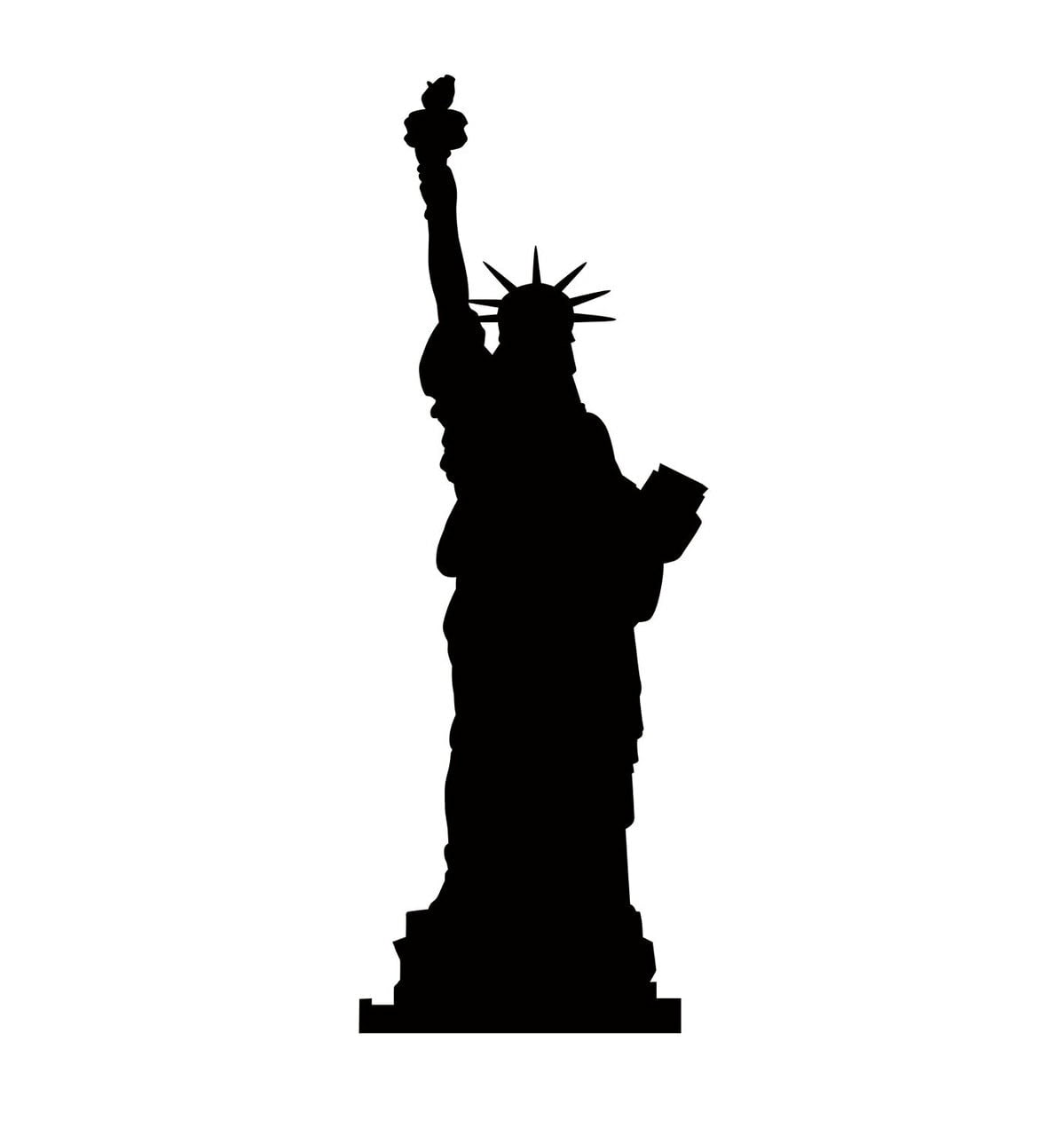 76'' Black Cardboard Statue of Liberty Silhouette Standup