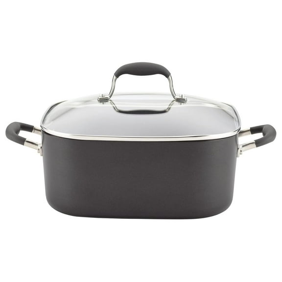 Advanced Hard Anodized Nonstick Casserole Dish/Casserole Pan with Lid - 7 Quart, Graphite Gray