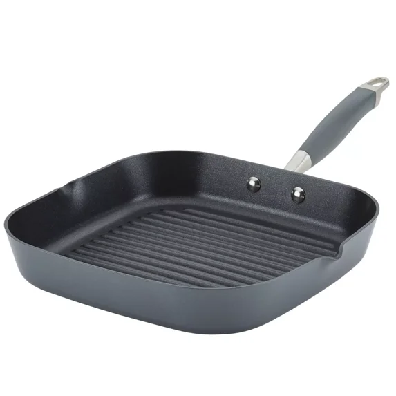 Advanced Home 11" Deep Square Grill Pan with Pour Spouts Moonstone