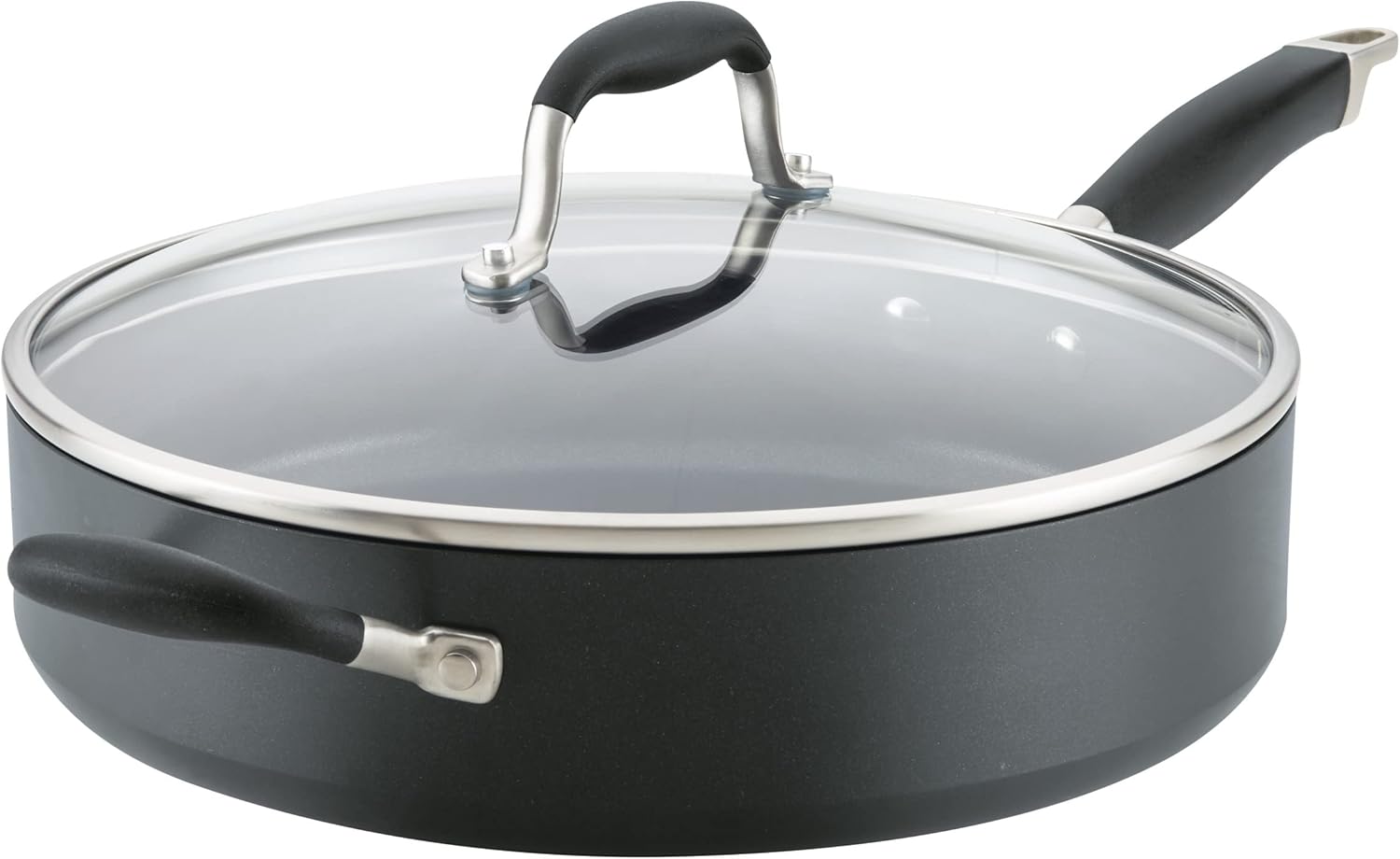 Powder Hard Pan Advanced Home Hard Anodized Nonstick Saut Pan with Helper Handle and ...