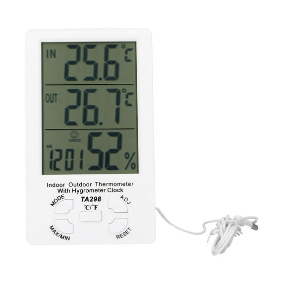 Advanced Indoor Hygrometer Digital Thermometer - Dual Display Temperature Humidity Gauge with Real-Time Home Monitoring, Memory Function, Celsius/Fahrenheit Switch, ABS, 15x8.7x2.3cm