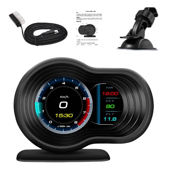 Advanced LCD HUD Display Systems Shows Driving Information Quick Installation LCD Car HUD Device for Daily Commuters