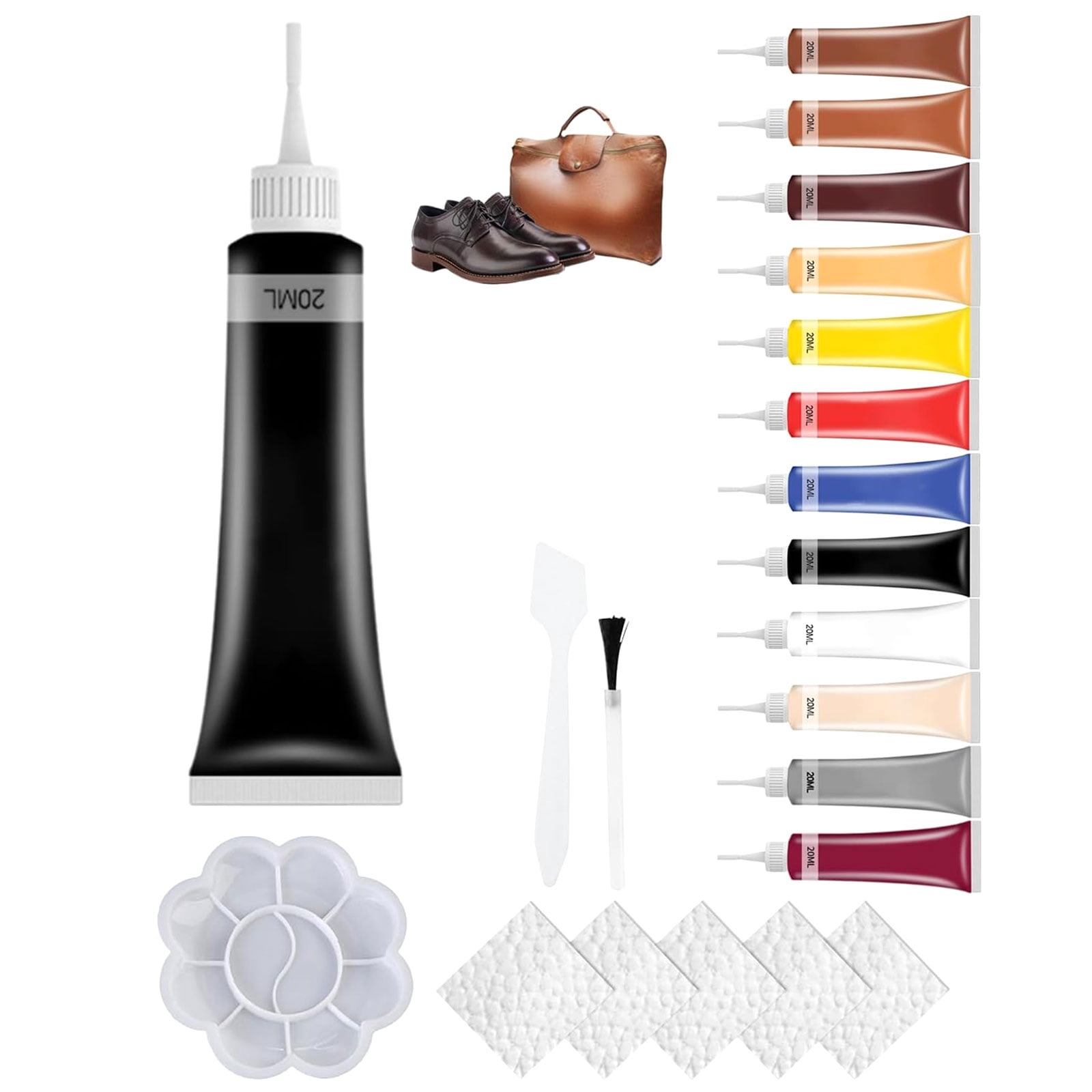 Advanced Leather Repair Gel, 2026 Upgraded Multifunctional Leather Repair Kit for Car Seat Vinyl Repair Kit, Professional Leather Repair Coloured Cream Gel, Couch and Jacket Repair Kit (*Black)
