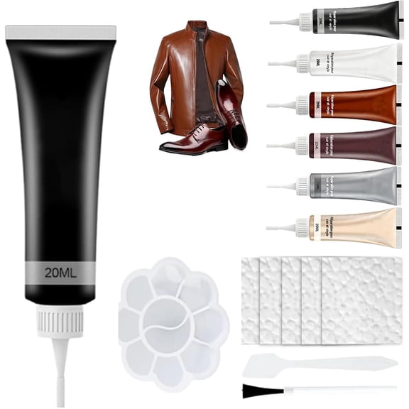 Advanced Leather Repair Gel, 20ml, 2026 Upgraded Multifunctional Leather Repair Kit, Professional Leather Repair Coloured Cream Gel, for Leather Couch/Sofa/Car Interior/Jacket (Black)