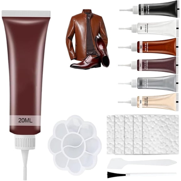Advanced Leather Repair Gel, 20ml, 2026 Upgraded Multifunctional Leather Repair Kit, Professional Leather Repair Coloured Cream Gel, for Leather Couch/Sofa/Car Interior/Jacket (Brown)
