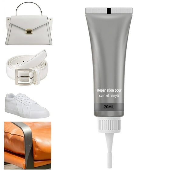 Advanced Leather Repair Gel,Leather Conditioner, Advanced Leather Repair Gel Black Leather and Vinyl Repair Kit, Heals & Restores Dry, Cracked, Scratched Leather (Grey) 1.81x4.33"